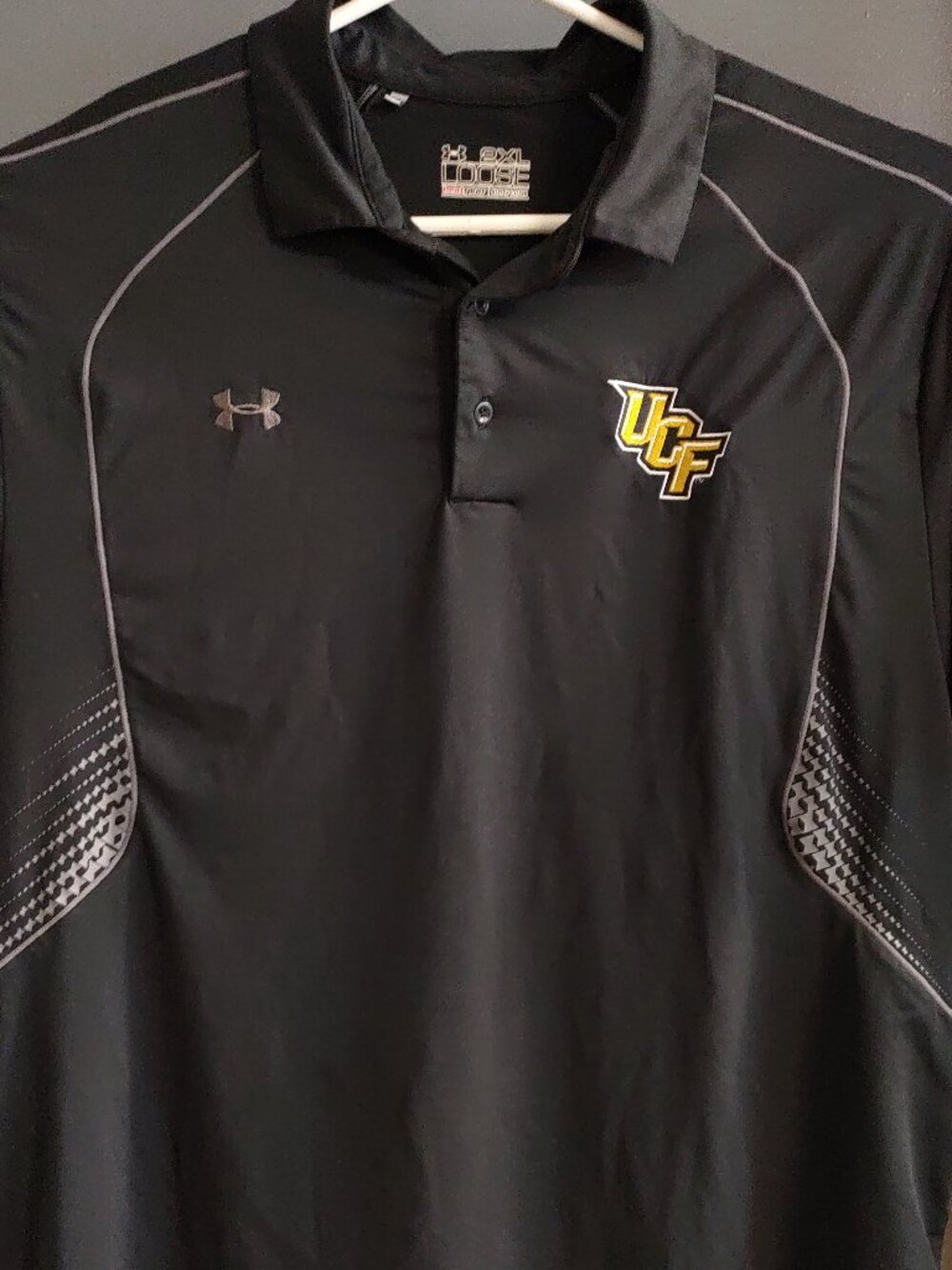 UCF Golden Knights Polo Under Armour Loose Heat Gear Black Men's 2XL